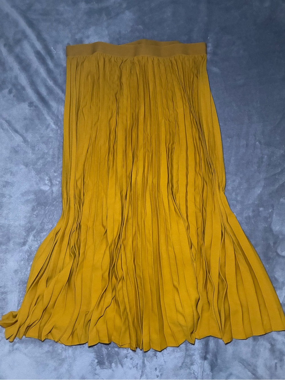 Mustard Pleated Maxi Skirt